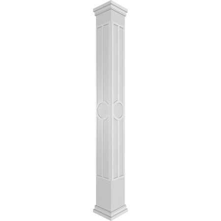 Ekena Millwork Craftsman Classic Square Non-Tapered Artisan Fretwork Column w/ Prairie Capital & Prairie Base CC0808ENARTPRPR